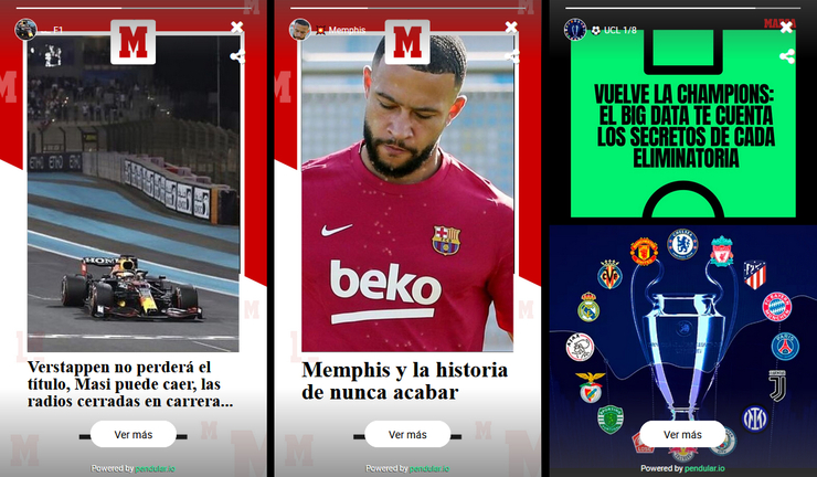 zestawienie przykładowych stories z marca.com